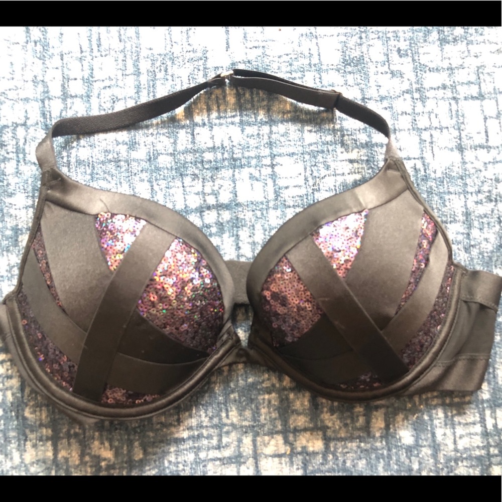 VS Purple Sequence Very Sexy Push Up Halter Bra